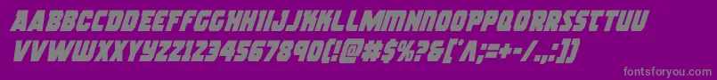 フォントrogueherocondital – 紫の背景に灰色の文字