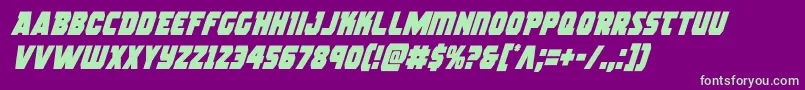 rogueherocondital Font – Green Fonts on Purple Background