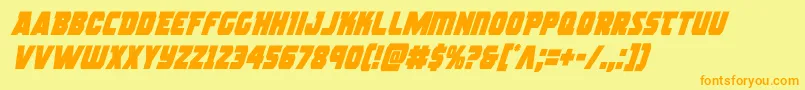 rogueherocondital Font – Orange Fonts on Yellow Background