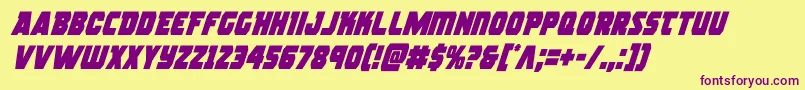 rogueherocondital Font – Purple Fonts on Yellow Background