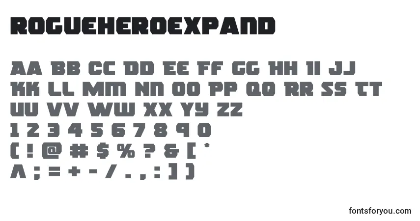 A fonte Rogueheroexpand (139004) – alfabeto, números, caracteres especiais