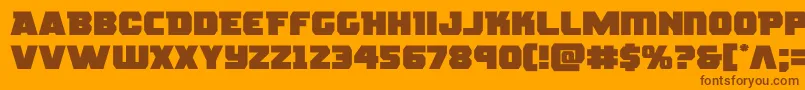 rogueheroexpand Font – Brown Fonts on Orange Background