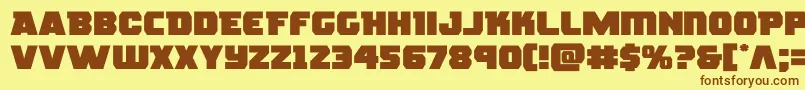 rogueheroexpand Font – Brown Fonts on Yellow Background