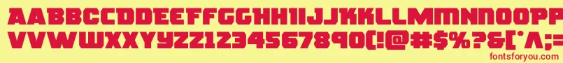 rogueheroexpand Font – Red Fonts on Yellow Background