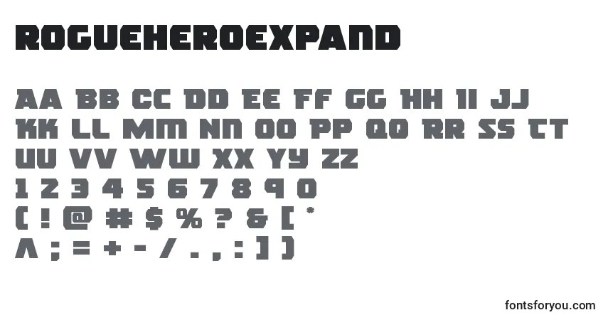 A fonte Rogueheroexpand (139005) – alfabeto, números, caracteres especiais