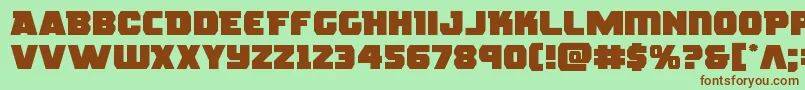 rogueheroexpand Font – Brown Fonts on Green Background