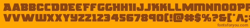 rogueheroexpand Font – Brown Fonts on Orange Background