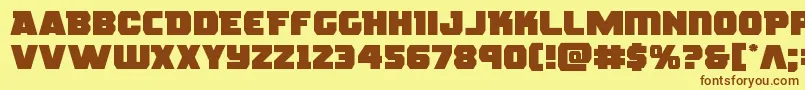 rogueheroexpand Font – Brown Fonts on Yellow Background