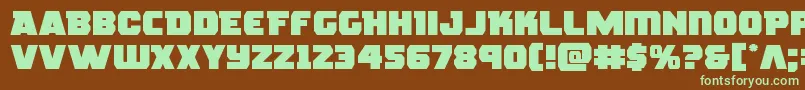 rogueheroexpand Font – Green Fonts on Brown Background