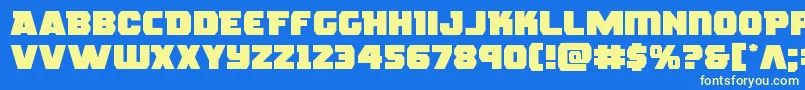 rogueheroexpand Font – Yellow Fonts on Blue Background