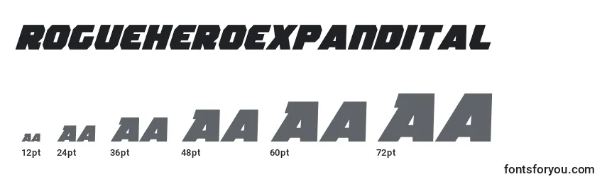 Размеры шрифта Rogueheroexpandital (139006)