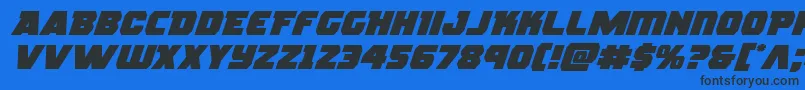 rogueheroexpandital Font – Black Fonts on Blue Background