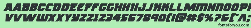 rogueheroexpandital Font – Black Fonts on Green Background