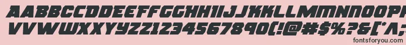 rogueheroexpandital-Schriftart – Schwarze Schriften auf rosa Hintergrund