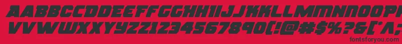 Шрифт rogueheroexpandital – чёрные шрифты на красном фоне