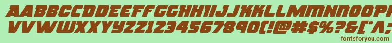 rogueheroexpandital Font – Brown Fonts on Green Background