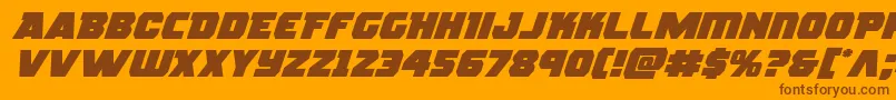rogueheroexpandital Font – Brown Fonts on Orange Background