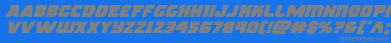 rogueheroexpandital-Schriftart – Graue Schriften auf blauem Hintergrund