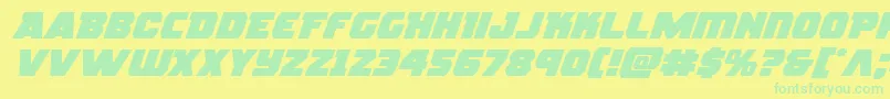 rogueheroexpandital-fontti – vihreät fontit keltaisella taustalla