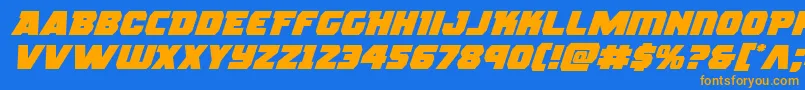 Saiba mais sobre a fonte rogueheroexpandital Fonte rogueheroexpandital – fontes laranjas em um fundo azul