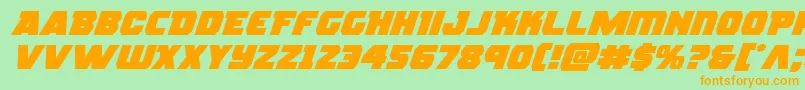 rogueheroexpandital Font – Orange Fonts on Green Background