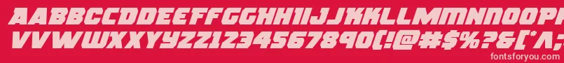 フォントrogueheroexpandital – 赤い背景にピンクのフォント