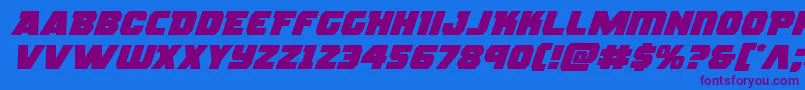フォントrogueheroexpandital – 紫色のフォント、青い背景