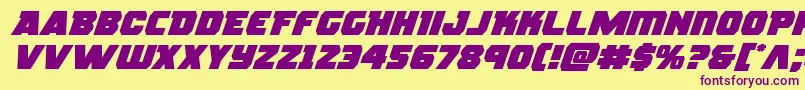 rogueheroexpandital Font – Purple Fonts on Yellow Background