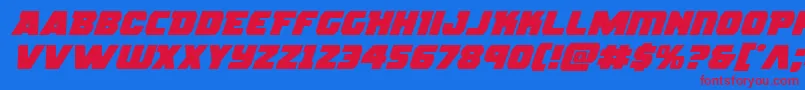 rogueheroexpandital Font – Red Fonts on Blue Background