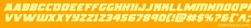 rogueheroexpandital Font – Yellow Fonts on Orange Background