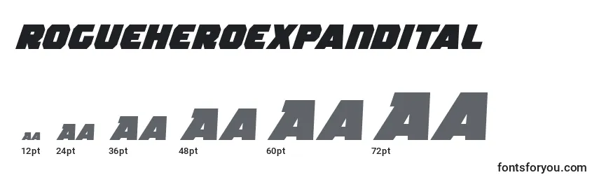 Rogueheroexpandital (139007) Font Sizes