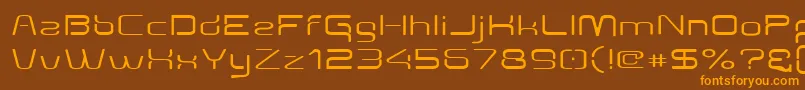 Aunchanted Expanded Font – Orange Fonts on Brown Background