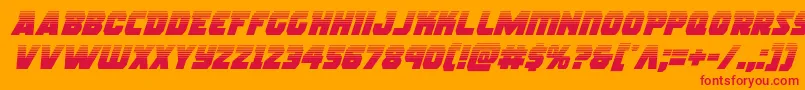 フォントrogueherohalfital – オレンジの背景に赤い文字
