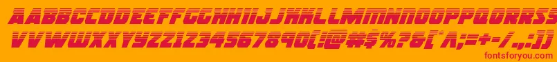 rogueherohalfital-Schriftart – Rote Schriften auf orangefarbenem Hintergrund