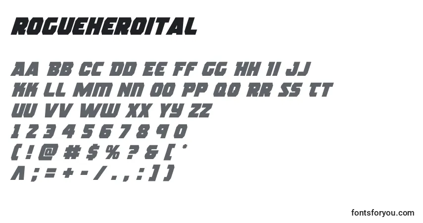 Rogueheroital (139016)フォント–アルファベット、数字、特殊文字