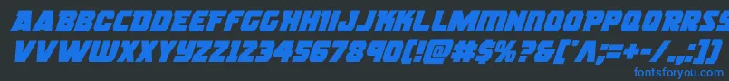 rogueheroital Font – Blue Fonts on Black Background