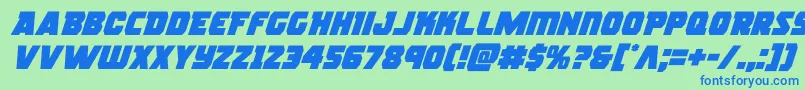 rogueheroital Font – Blue Fonts on Green Background