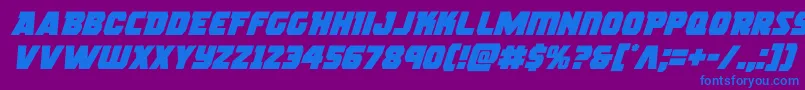 rogueheroital Font – Blue Fonts on Purple Background