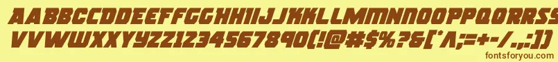 rogueheroital Font – Brown Fonts on Yellow Background