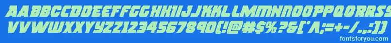 rogueheroital Font – Green Fonts on Blue Background