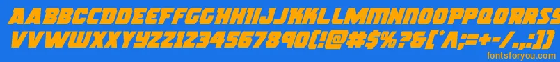 rogueheroital Font – Orange Fonts on Blue Background