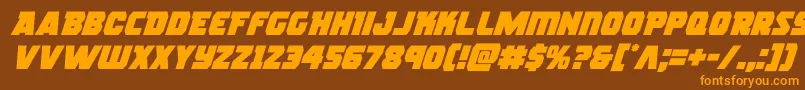rogueheroital Font – Orange Fonts on Brown Background