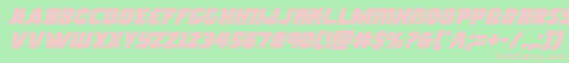 rogueheroital-Schriftart – Rosa Schriften auf grünem Hintergrund