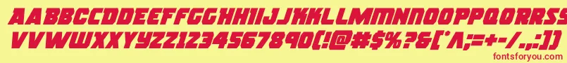 rogueheroital Font – Red Fonts on Yellow Background
