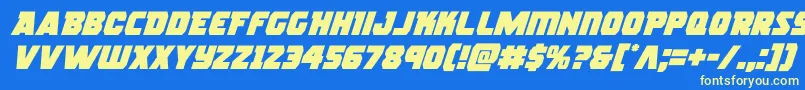 rogueheroital Font – Yellow Fonts on Blue Background