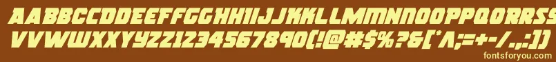 rogueheroital Font – Yellow Fonts on Brown Background