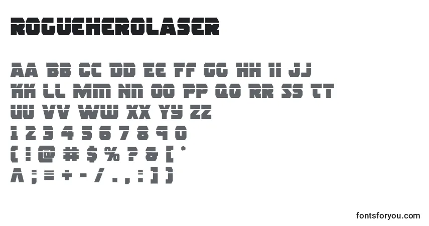 Шрифт Rogueherolaser (139018) – алфавит, цифры, специальные символы