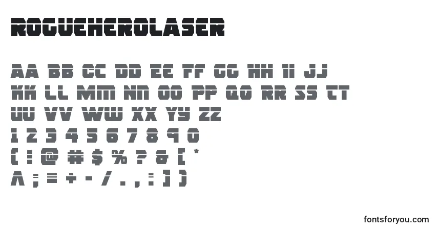 Шрифт Rogueherolaser (139019) – алфавит, цифры, специальные символы