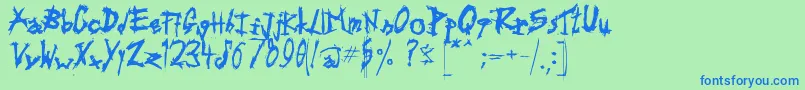 Triballaka Font – Blue Fonts on Green Background
