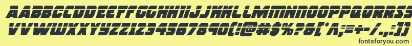 フォントrogueherolaserital – 黒い文字の黄色い背景